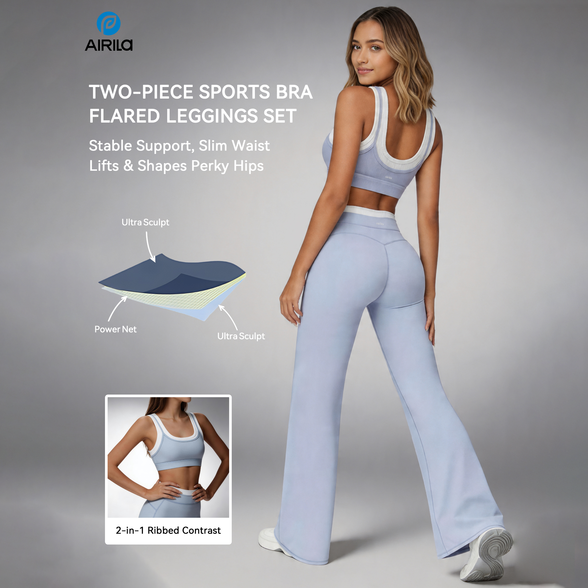 Yoga Daily Fitness - Airila Women's Yoga Set 2-Piece Sportswear