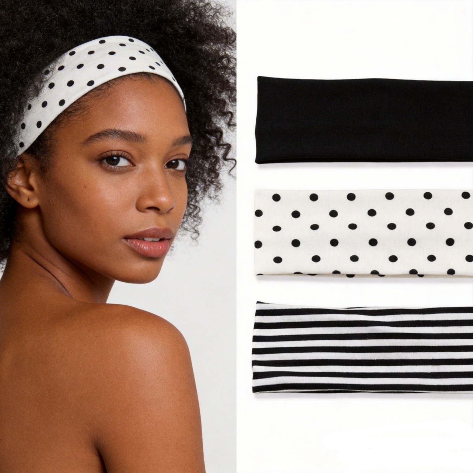 3Pcs Black & White Polka Dot S - Yoga Daily Fitness reseña y precio