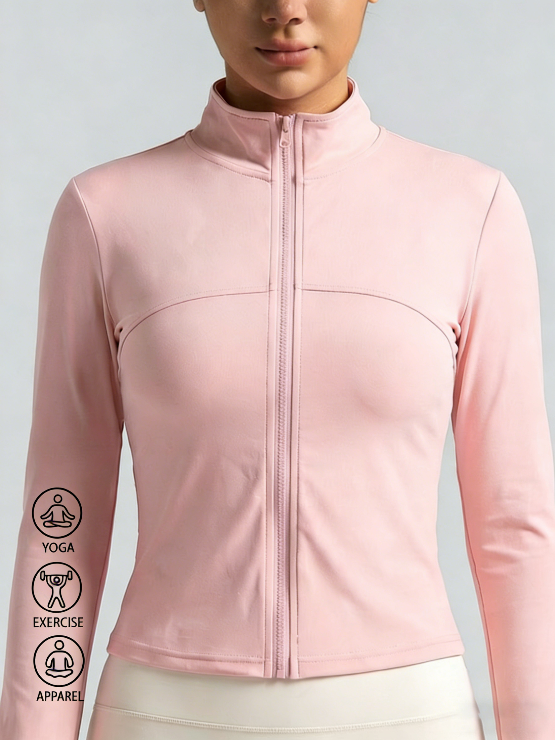 New Women Light pink Yoga Coat - Yoga Fitness & Nutrition Llp reseña y precio