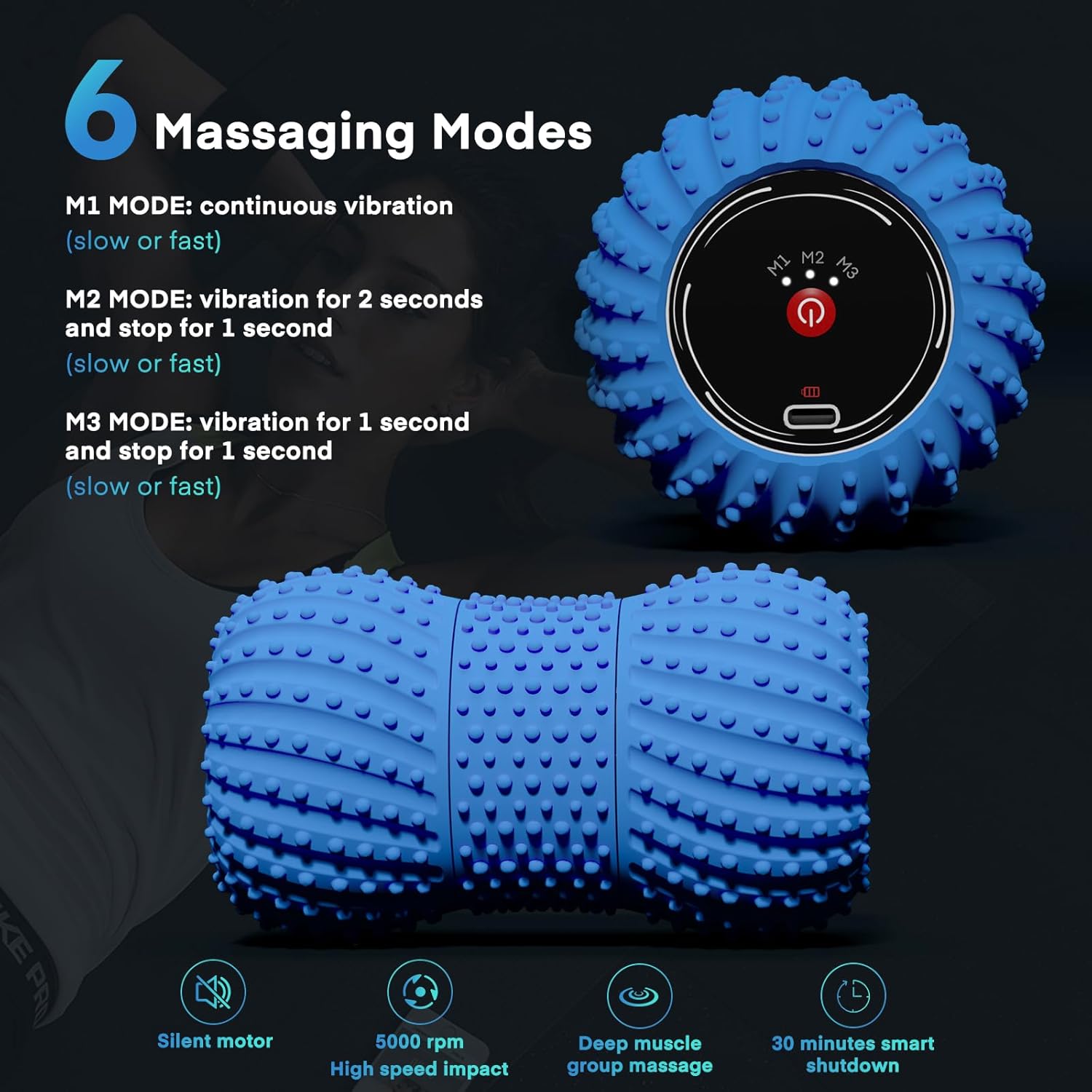 2 in 1 Vibrating Peanut Massag - Yoga Fitness Roller reseña y precio