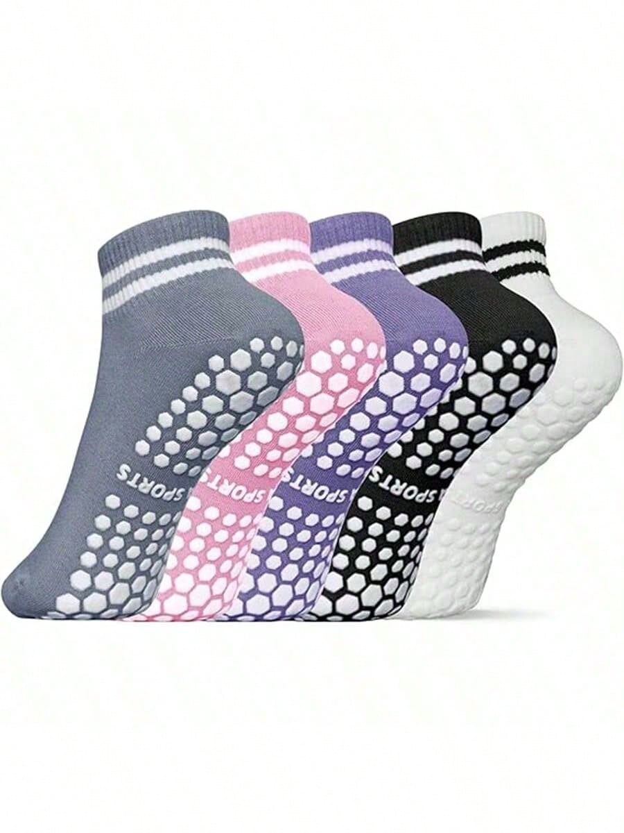 5 Pairs Women Double Stripe No - Yoga Daily Fitness reseña y precio