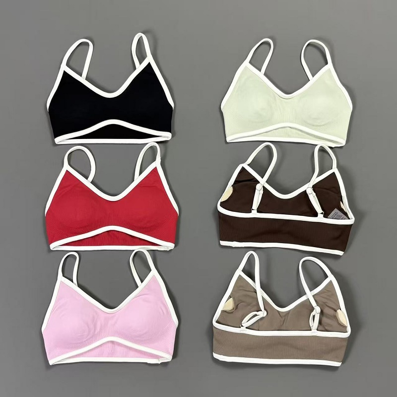 Women Contrastline Yoga Bra V  - Yoga Daily Fitness reseña y precio